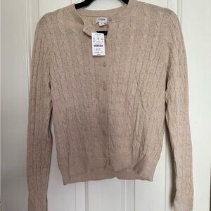J. Crew Women's Tan Cable Knit Cardigan